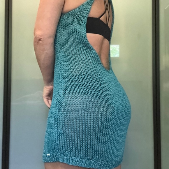 Diesel Teal Knit Halter dress - Picture 4 of 8